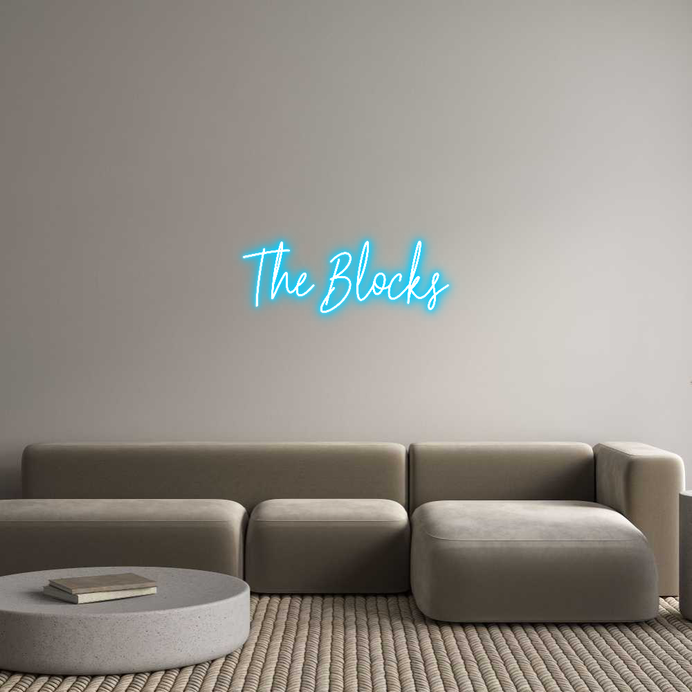 Custom Neon Text - The Blocks