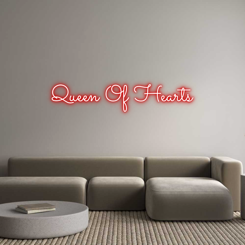 Custom Neon Text - Queen Of Hearts