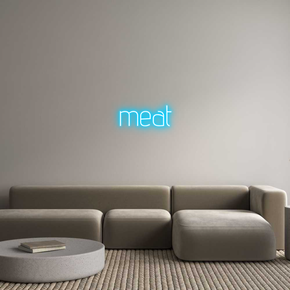 Custom Neon Text - meat