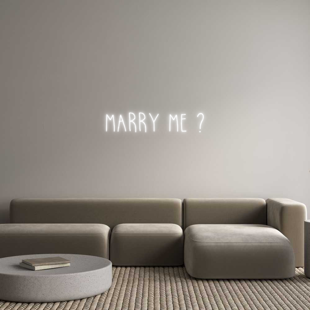 Custom Neon Text - MARRY ME ?