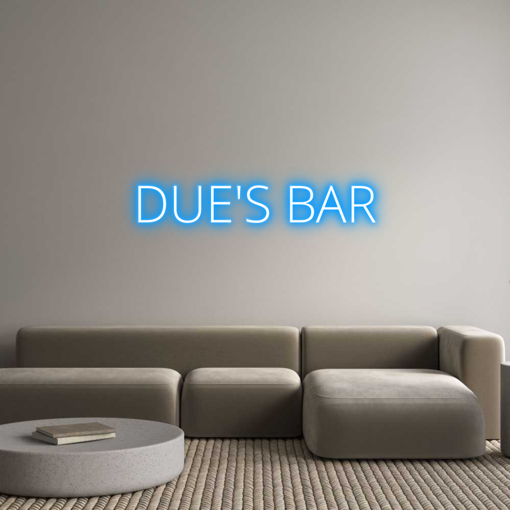 Custom Neon Text - DUE'S BAR