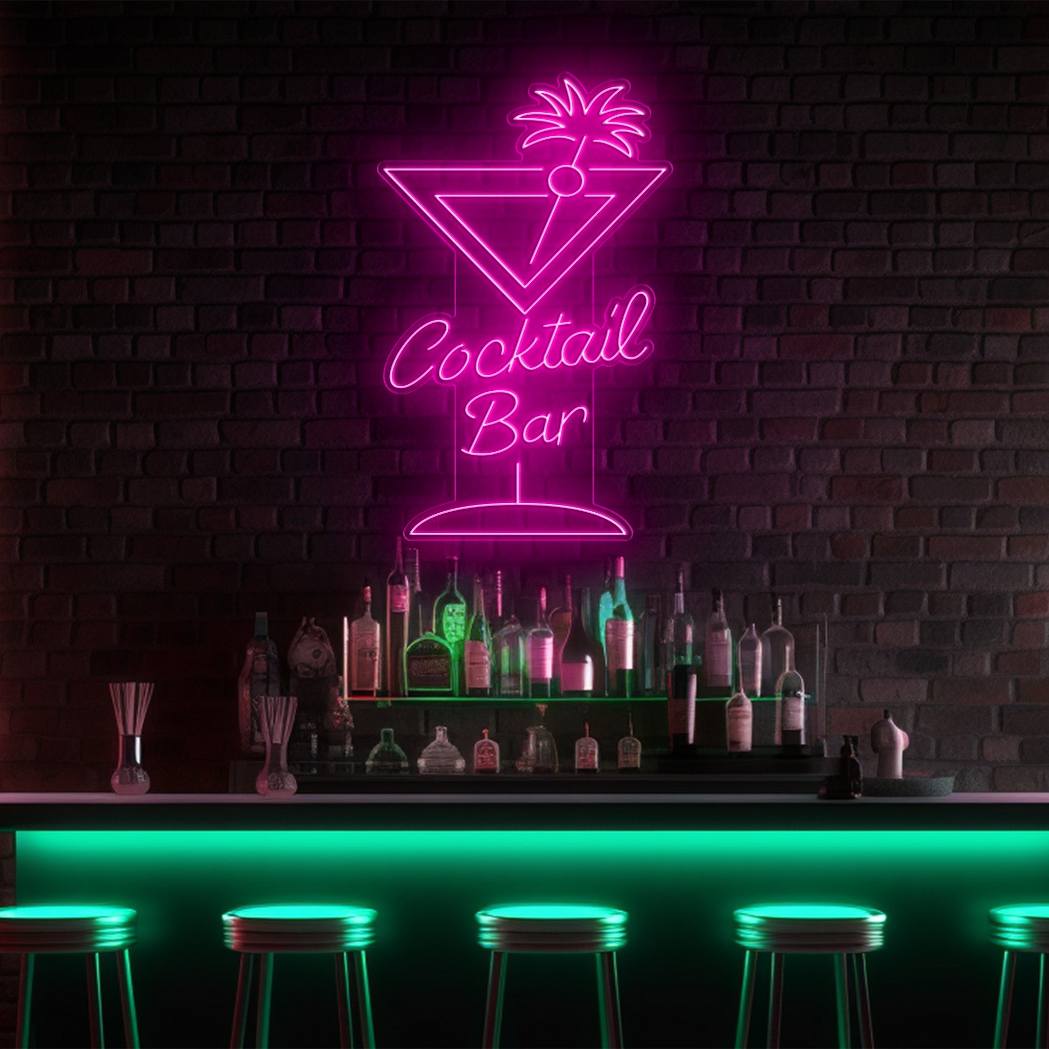 Cocktail Glass Bar LED Neon Sign!