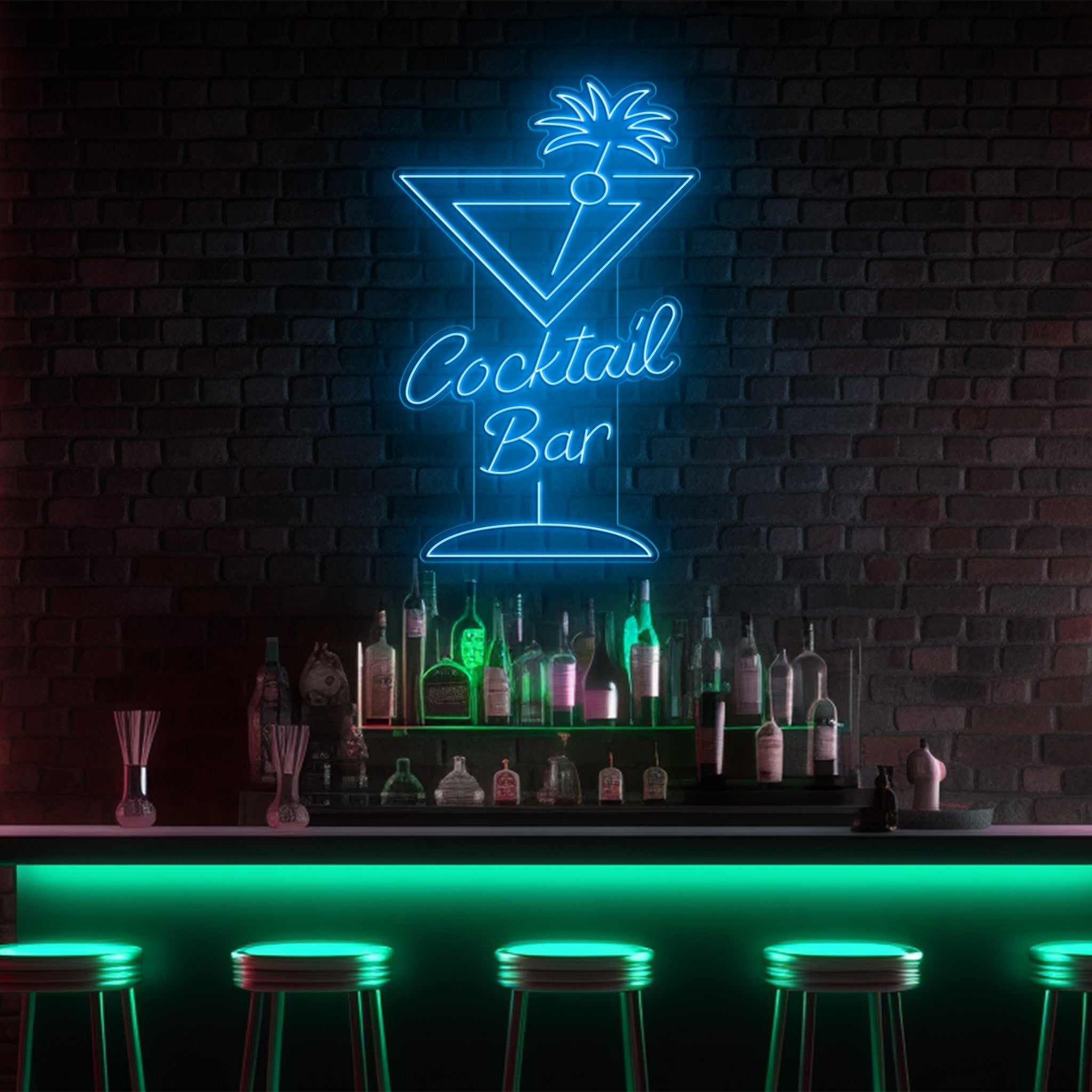 Cocktail Glass Bar LED Neon Sign!