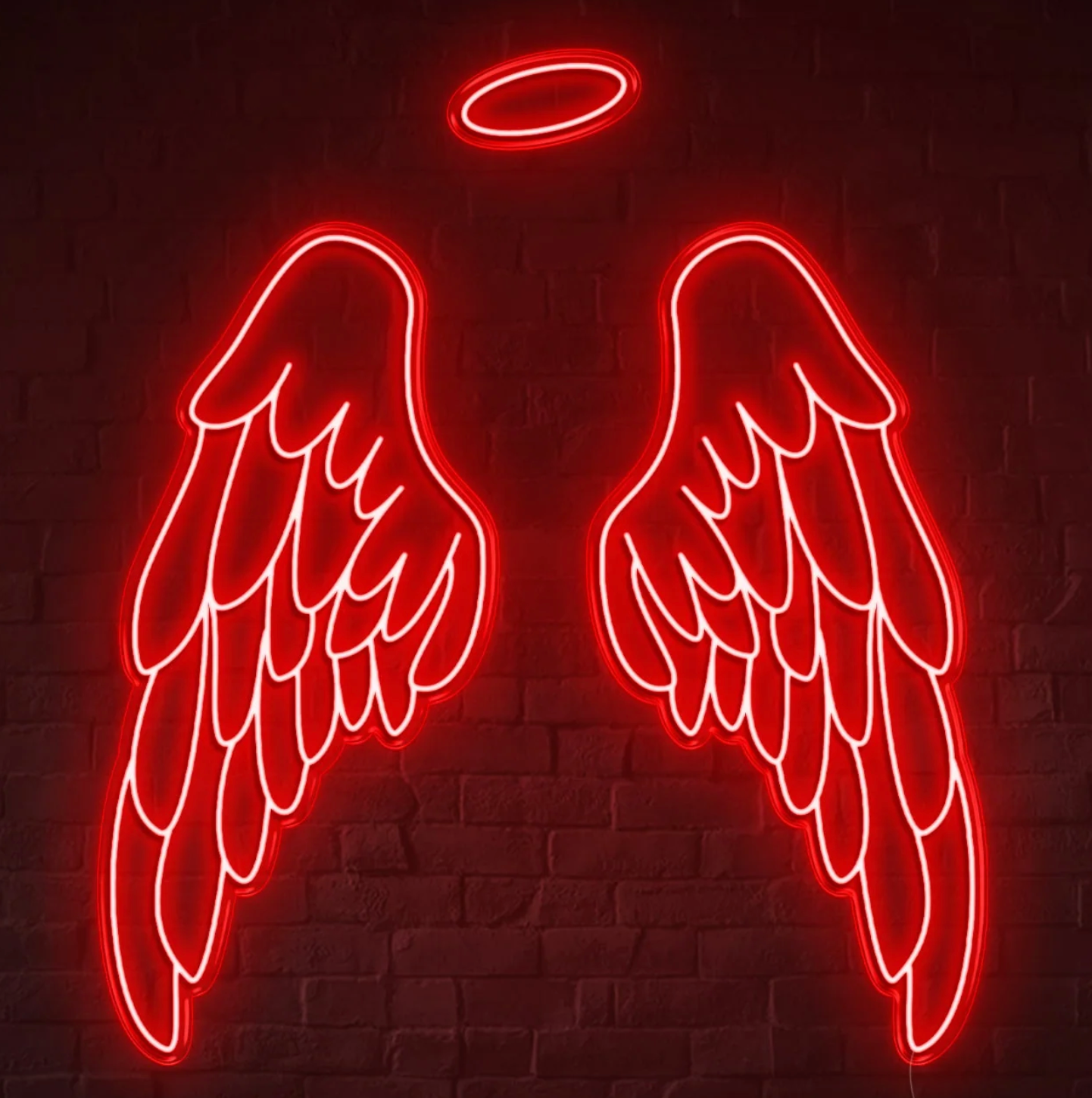 Angel Wings With Halo LED Neon Sign