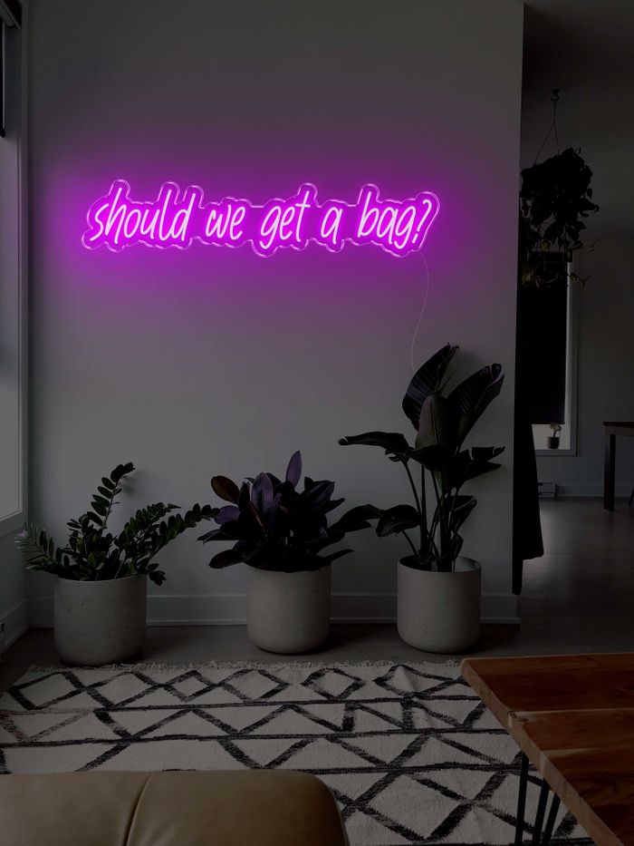 Should we get a bag? LED Neon sign