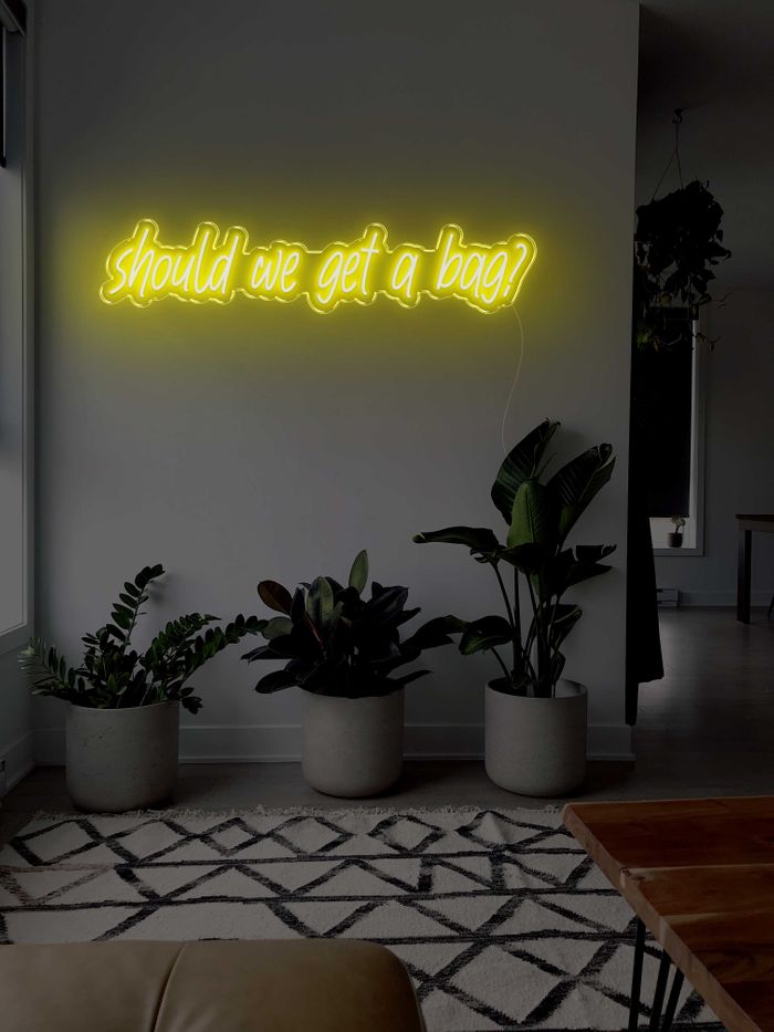 Should we get a bag? LED Neon sign