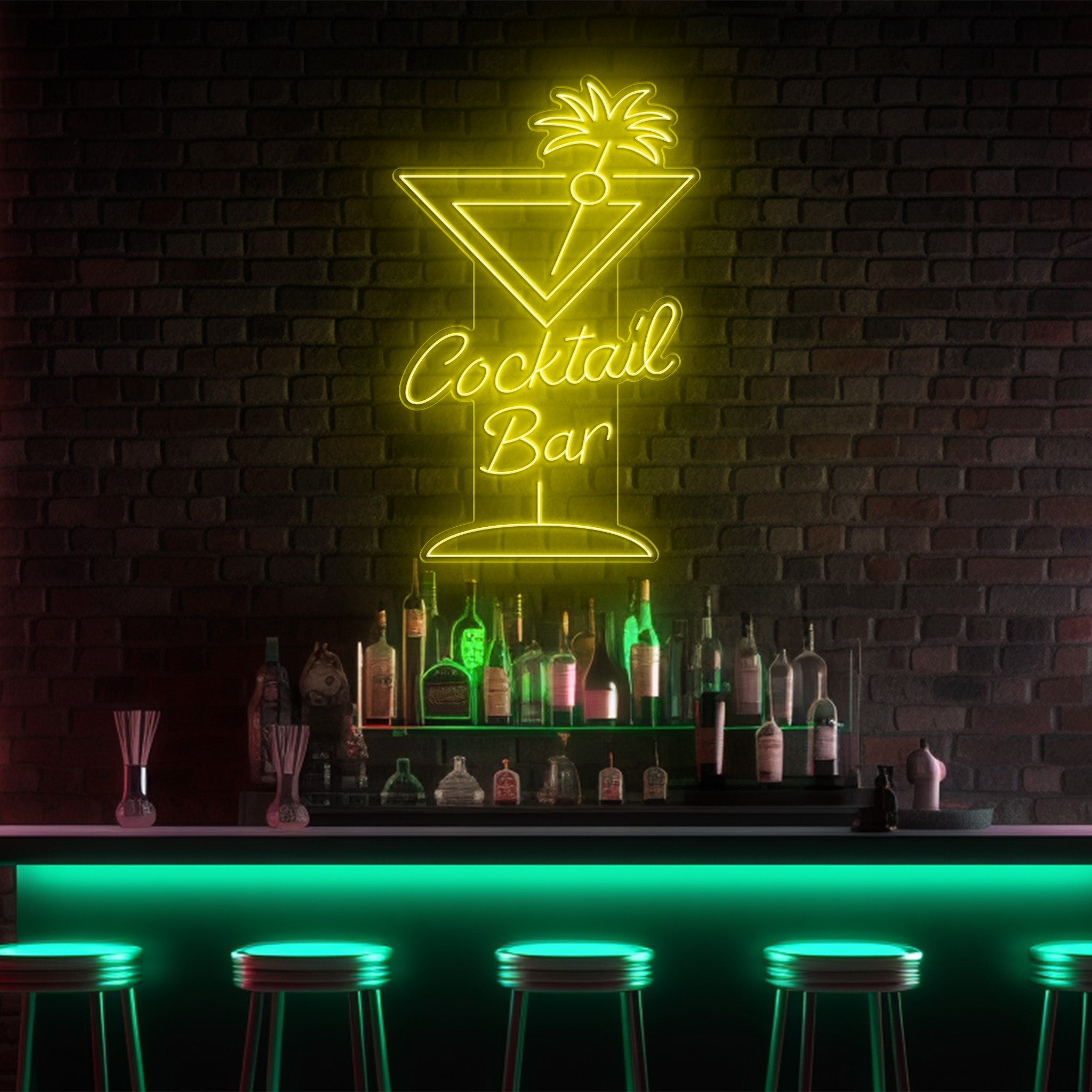 Cocktail Glass Bar LED Neon Sign!