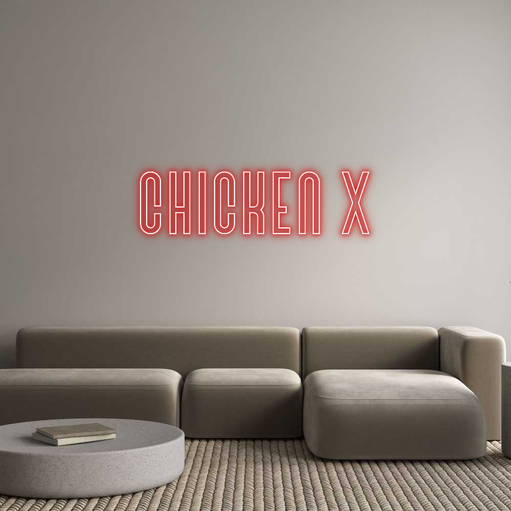 Custom Neon Text - Chicken X