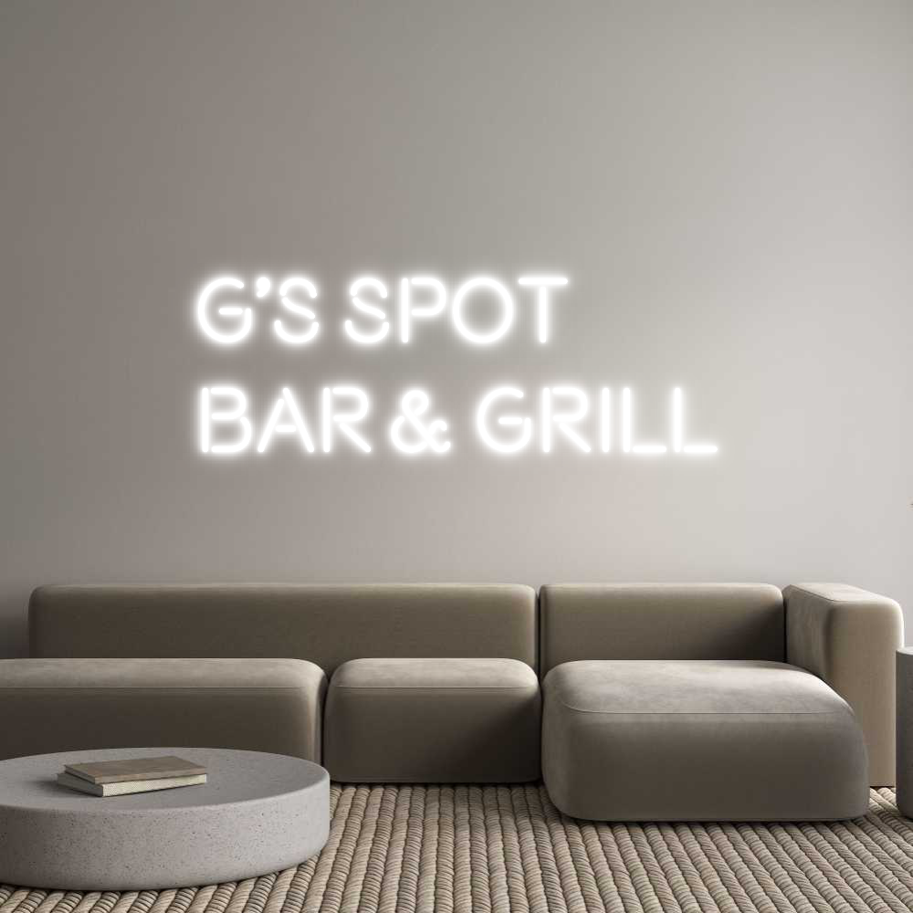 Custom Neon Text - G’s Spot
bar...