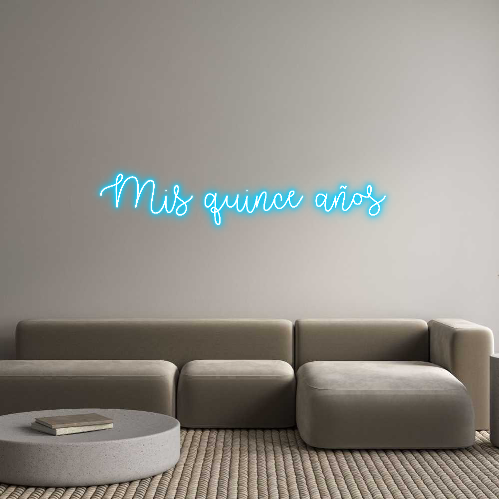 Custom Neon Text - Mis quince añ...