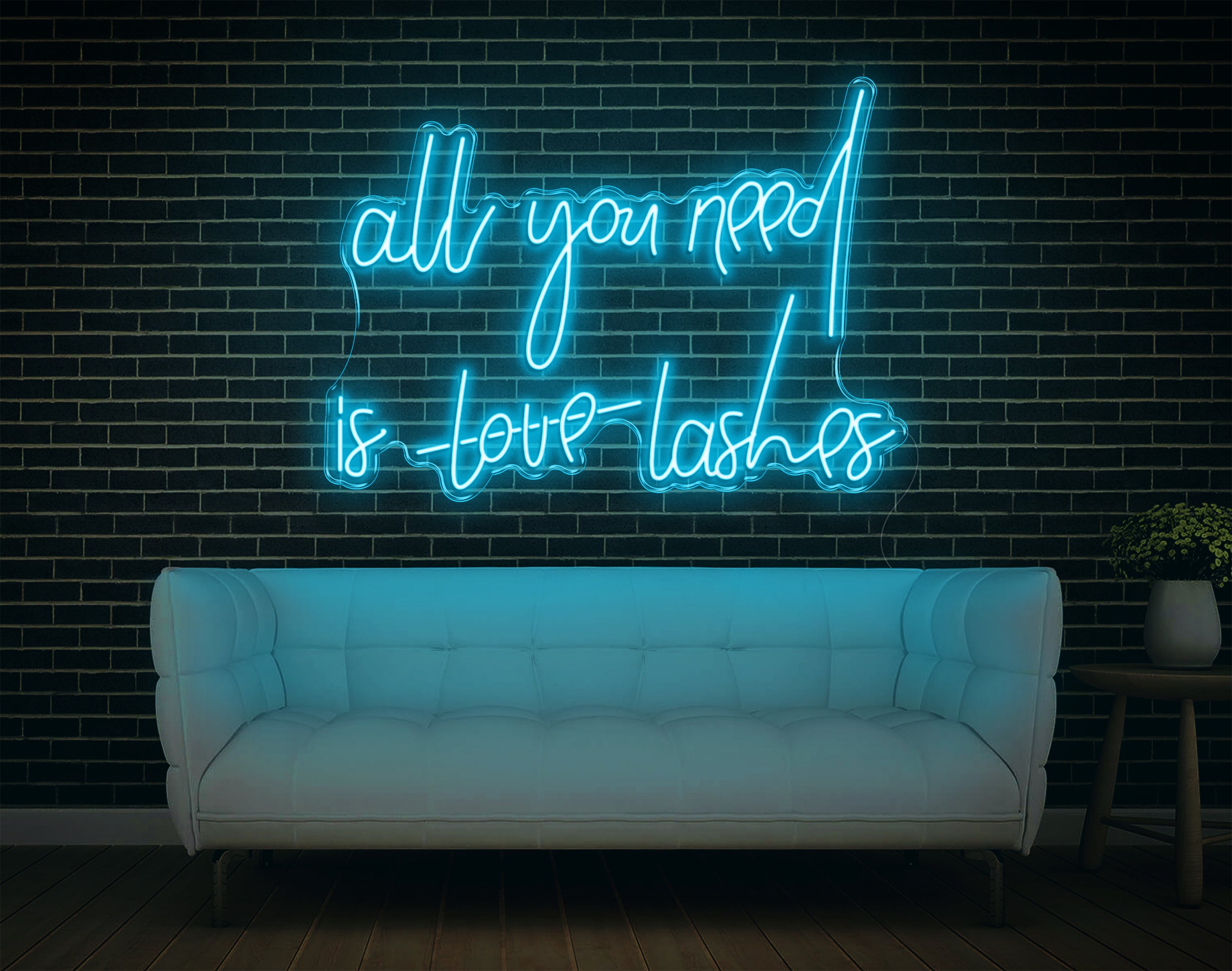 All You Need Is Love Lashes LED Neon Sign