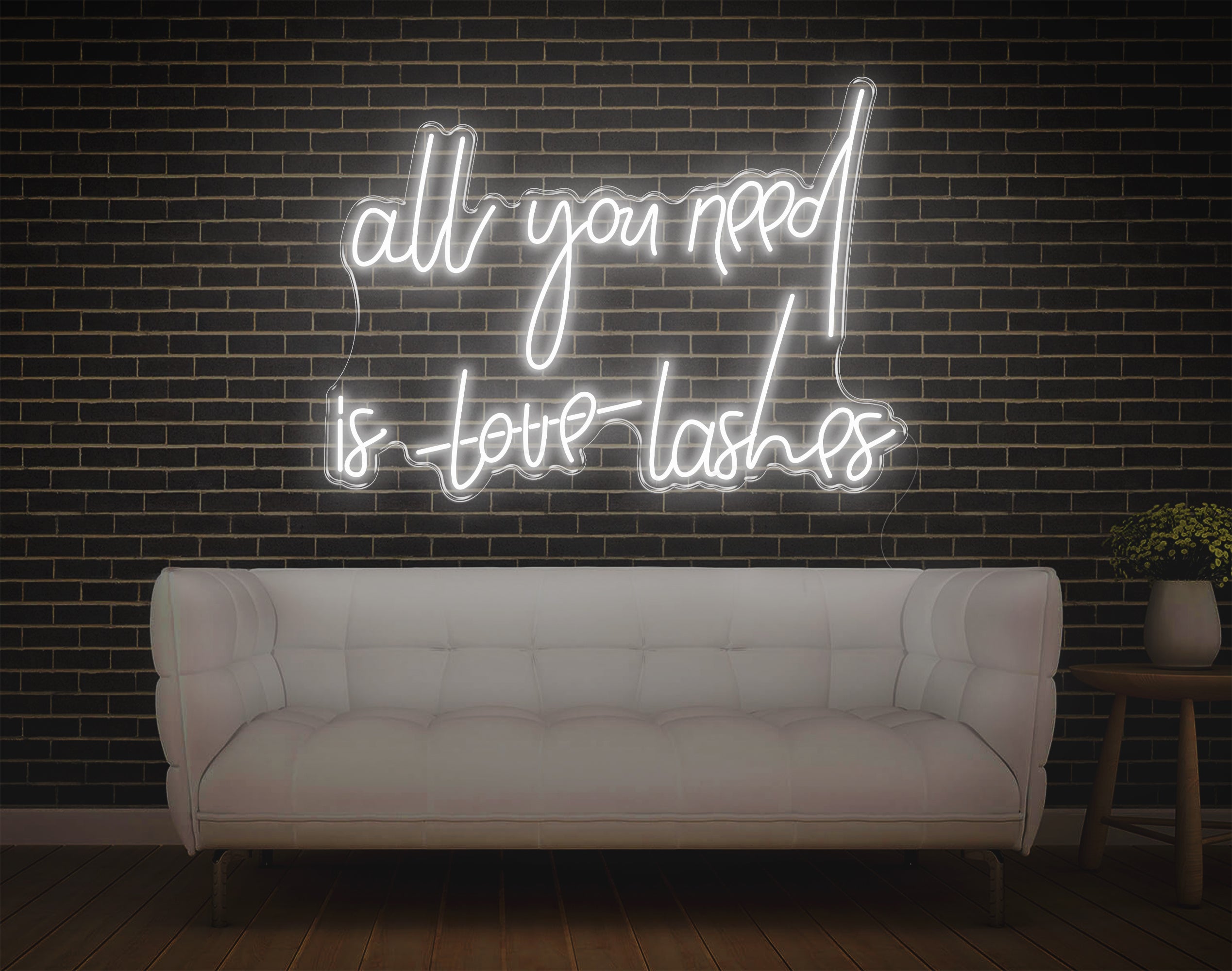 All You Need Is Love Lashes LED Neon Sign