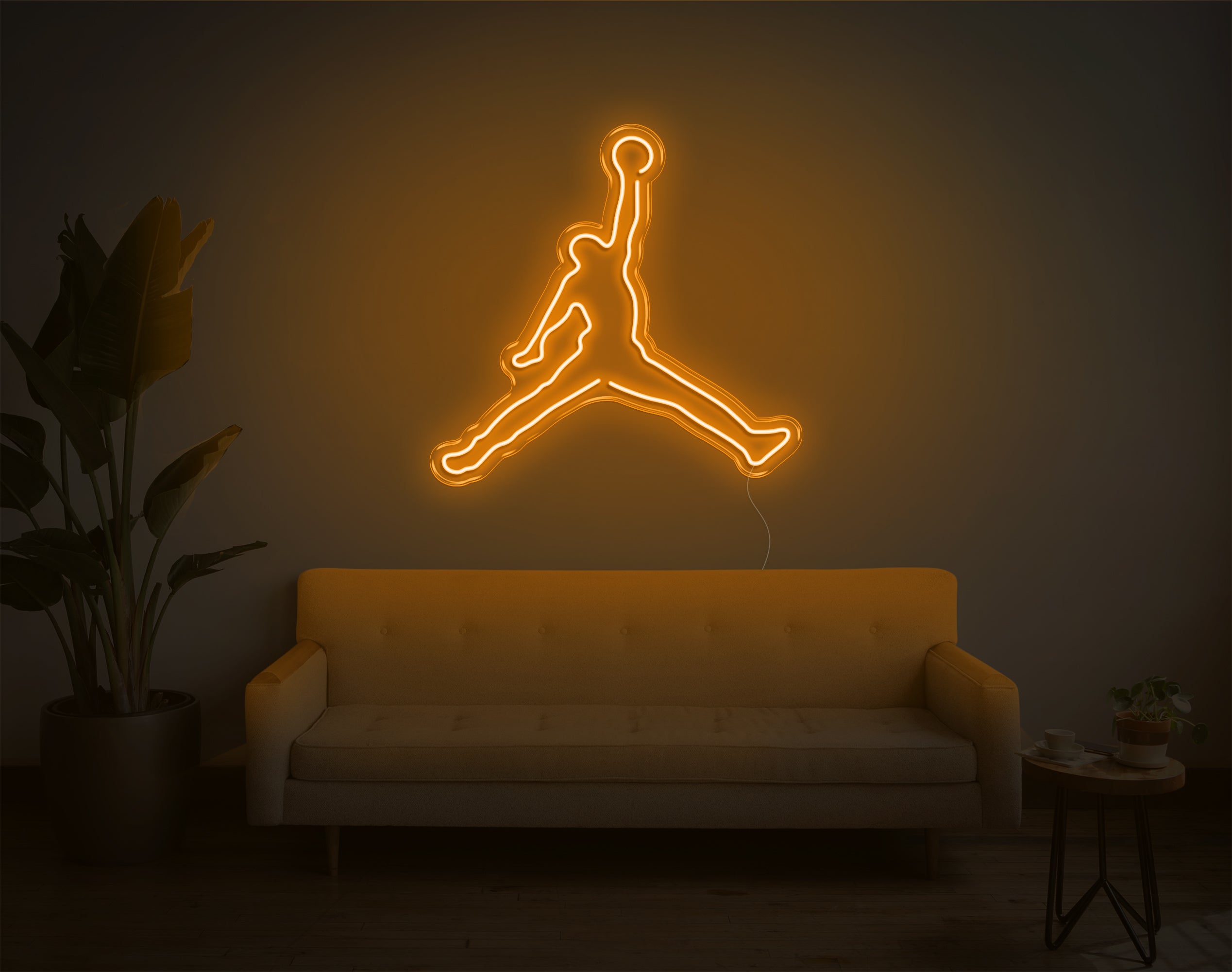 Fun Bright Orange Basketball LED NBA Sports Light Room outlet Wall Athletic Decor