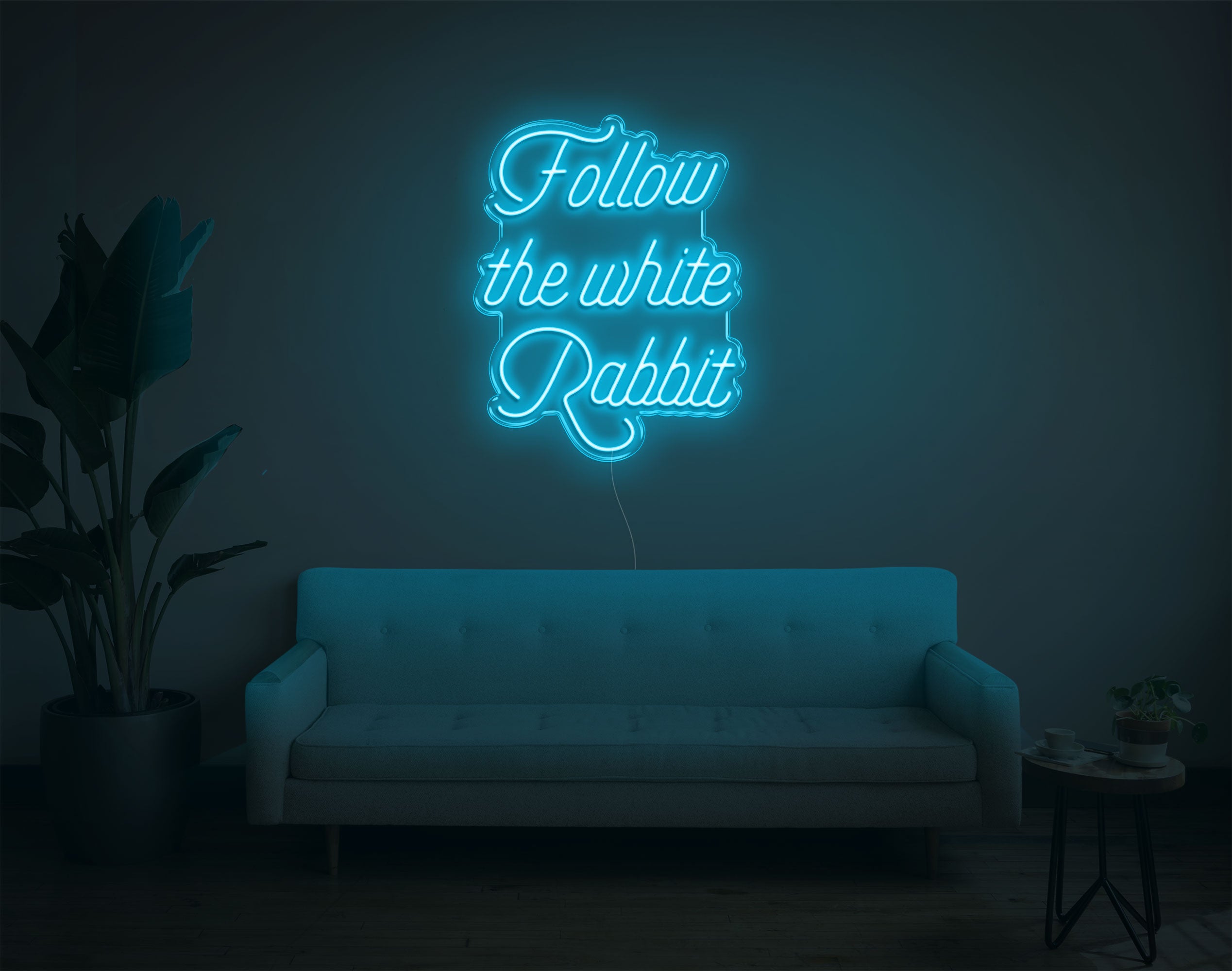 Follow The White Rabbit LED Neon Sign