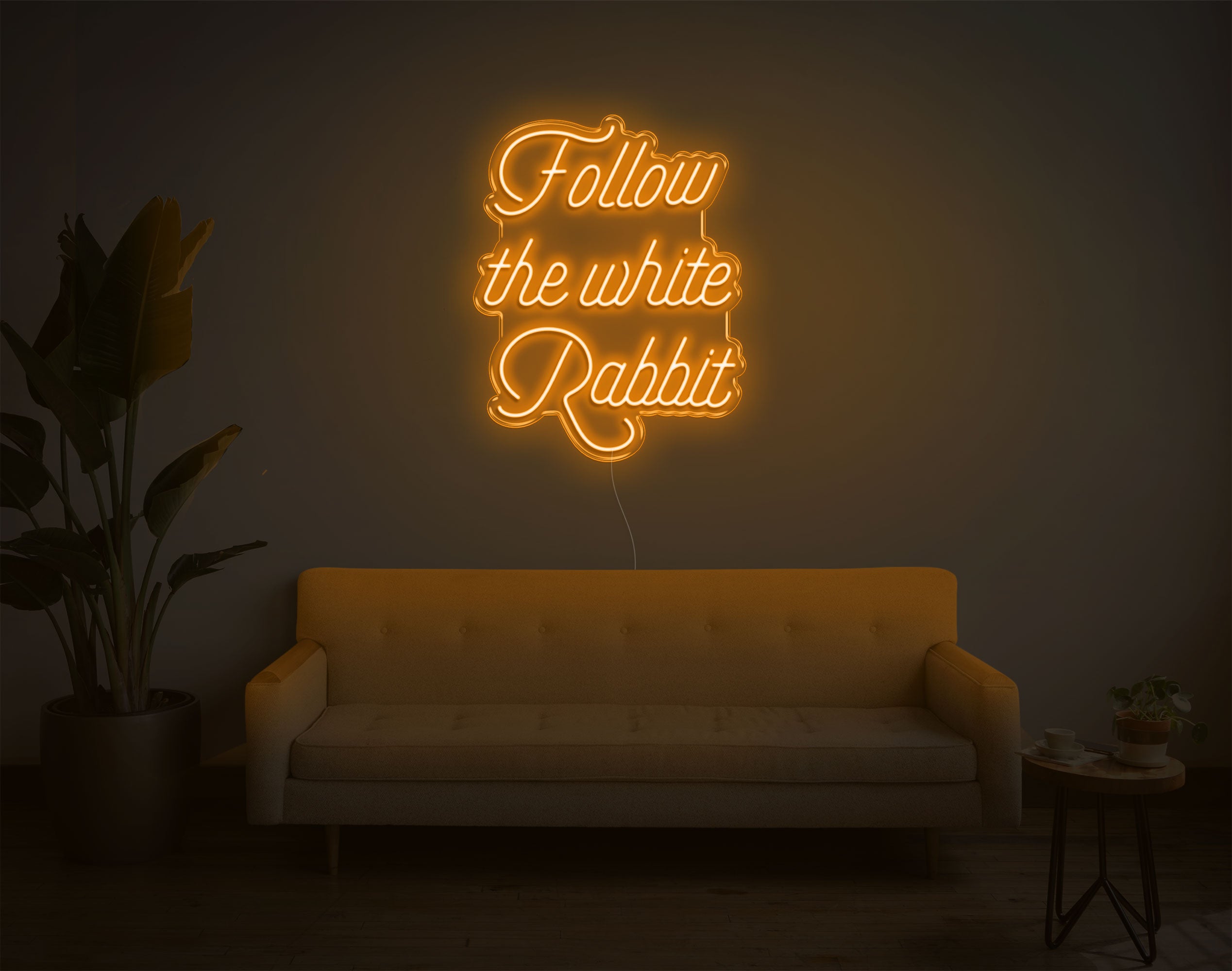 Follow The White Rabbit LED Neon Sign