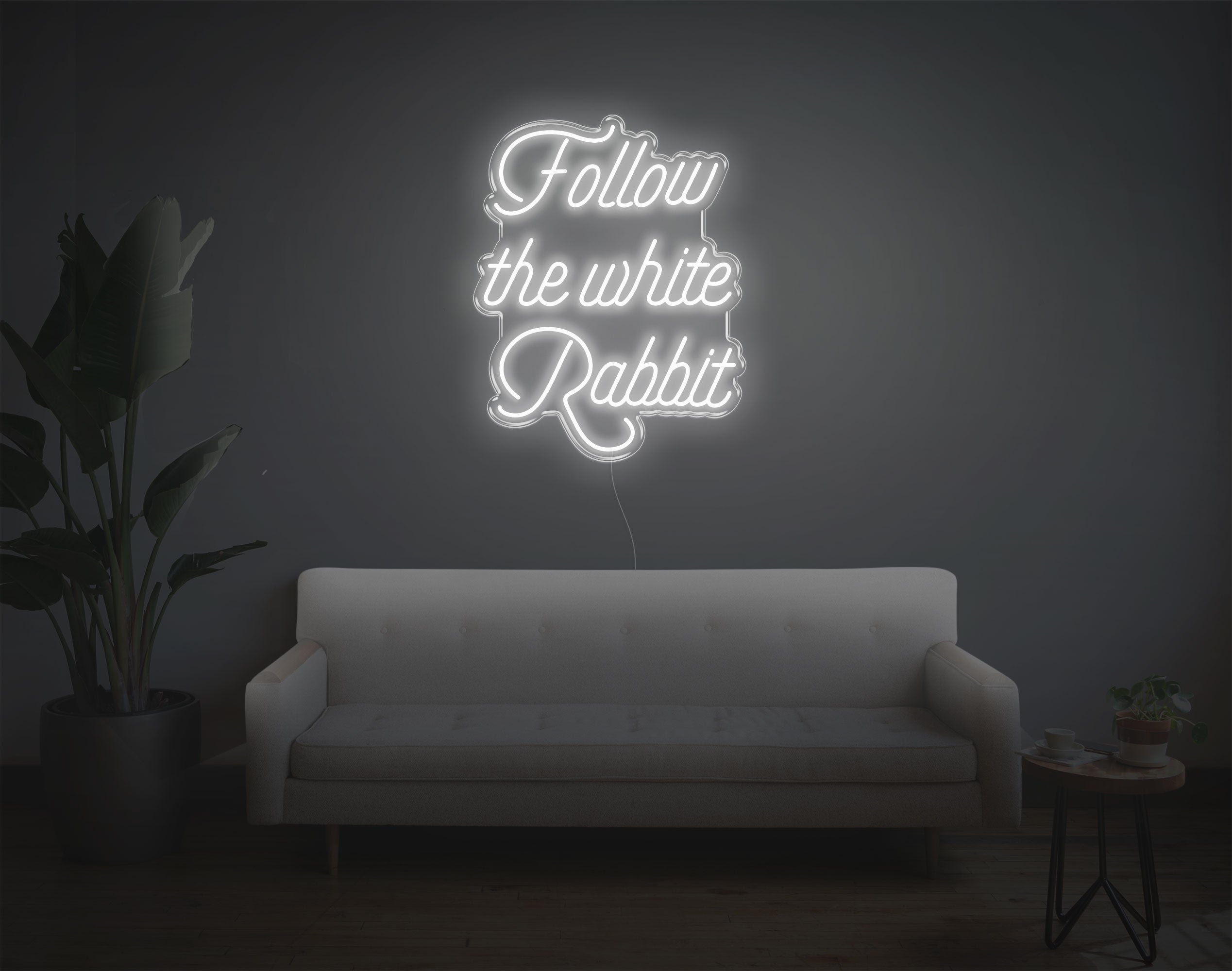 Follow The White Rabbit LED Neon Sign