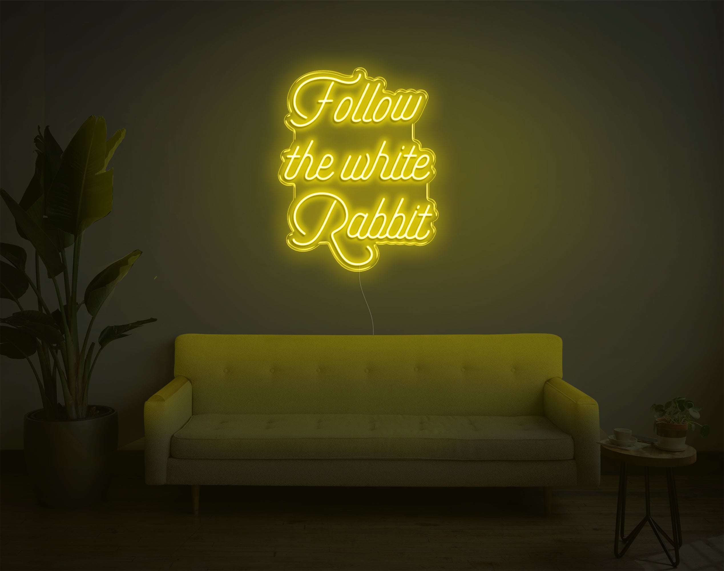 Follow The White Rabbit LED Neon Sign