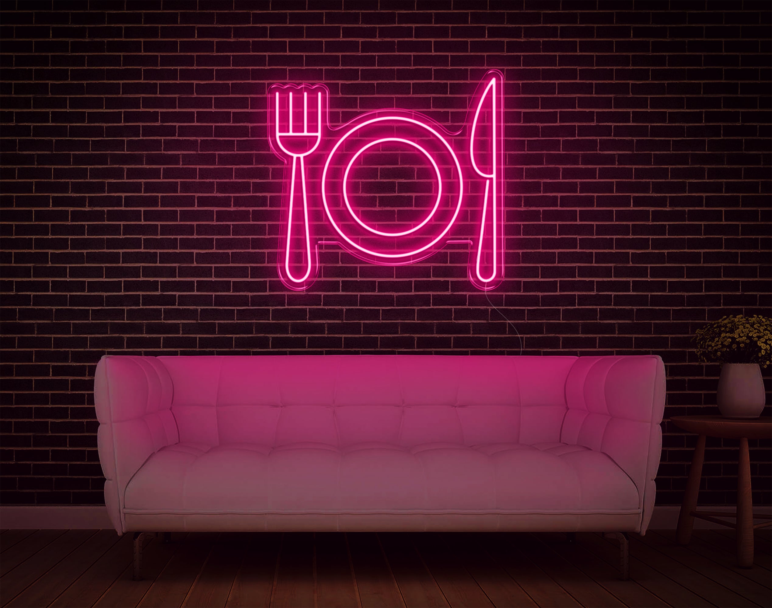 Fork Plate Knife LED Neon Sign