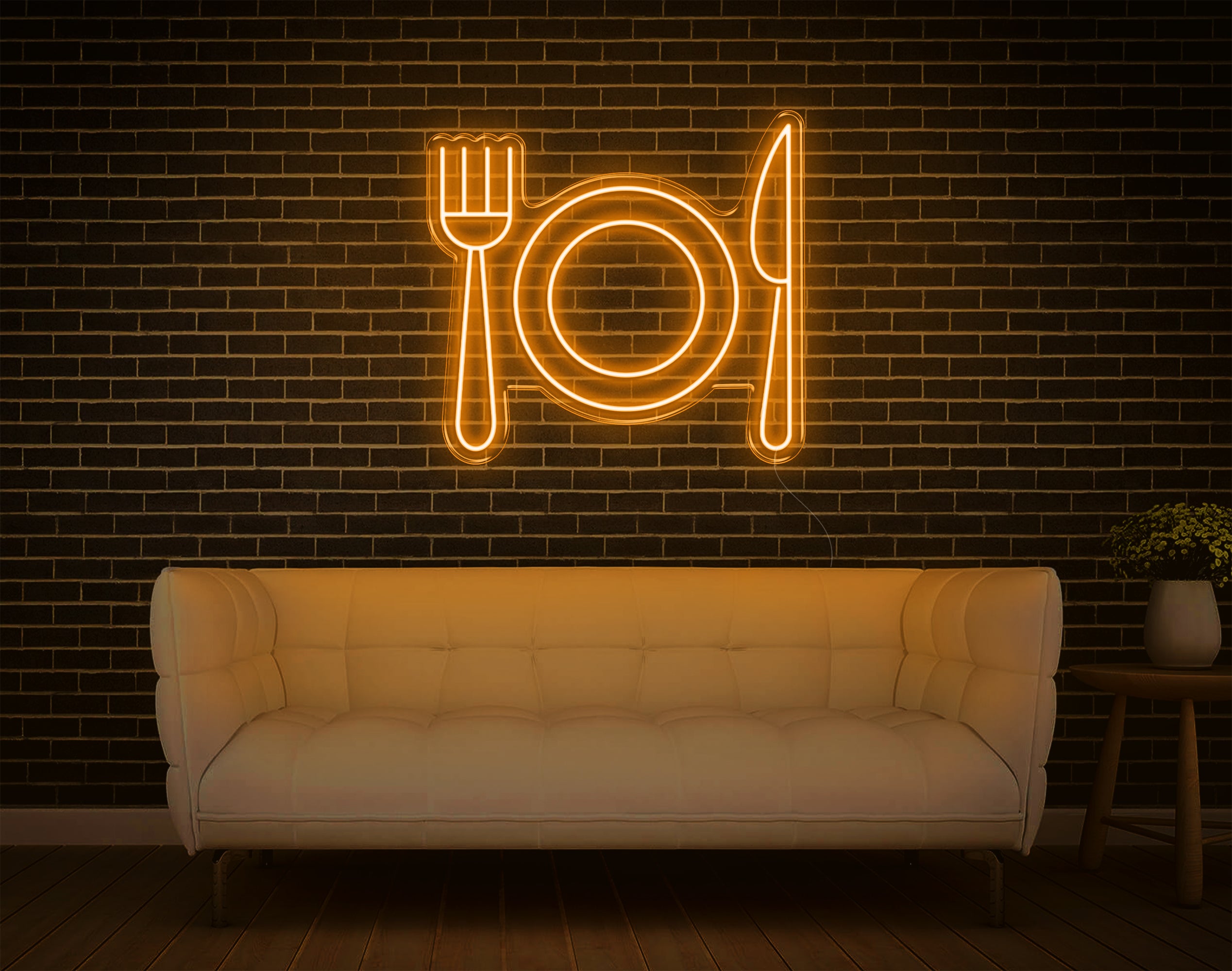 Fork Plate Knife LED Neon Sign