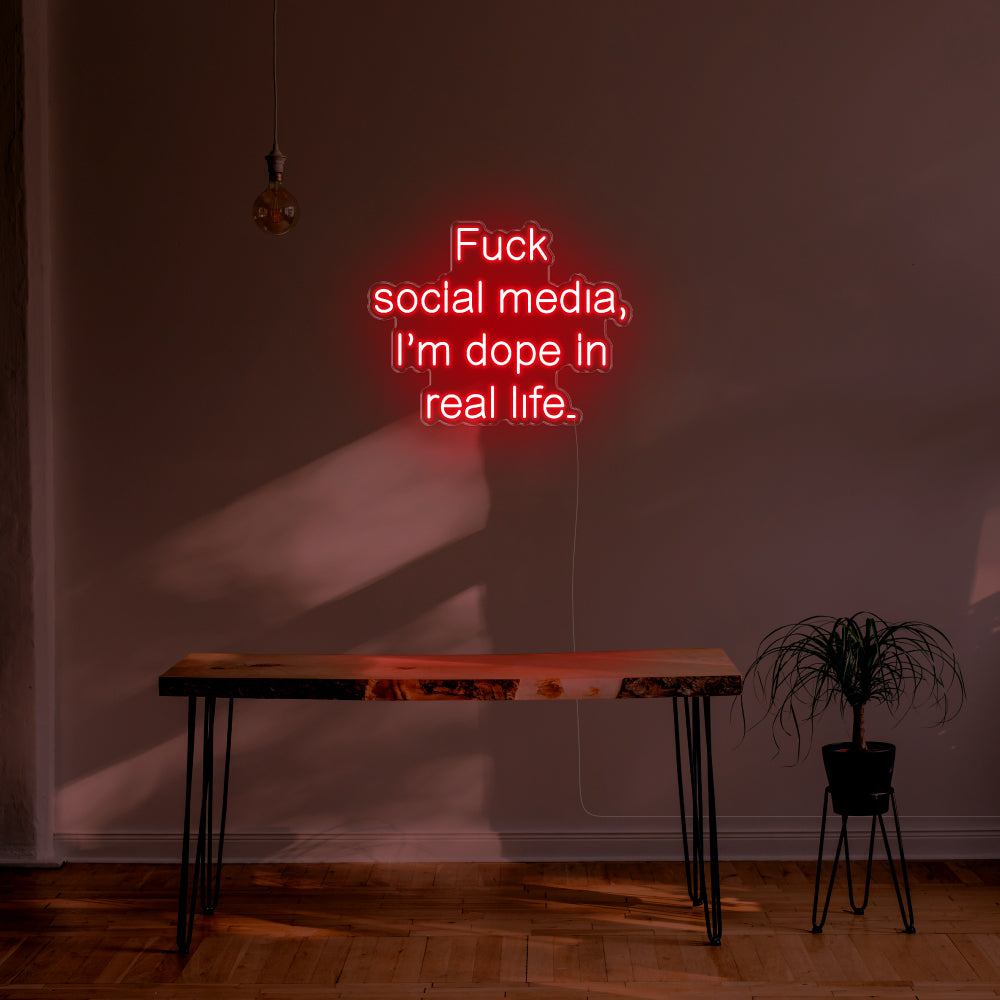 Fuck Social Media LED Neon Sign