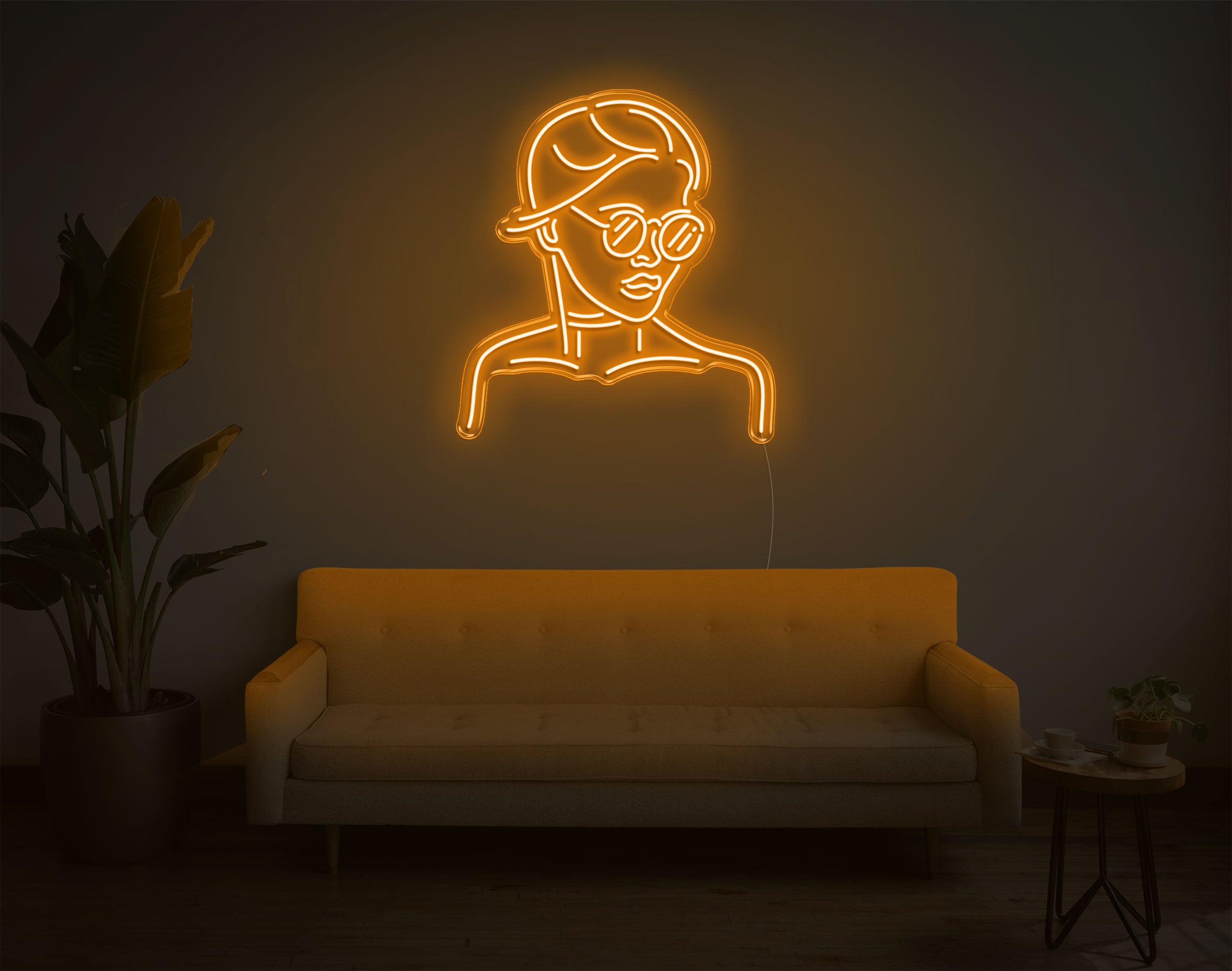 Girl With Glass LED Neon Sign