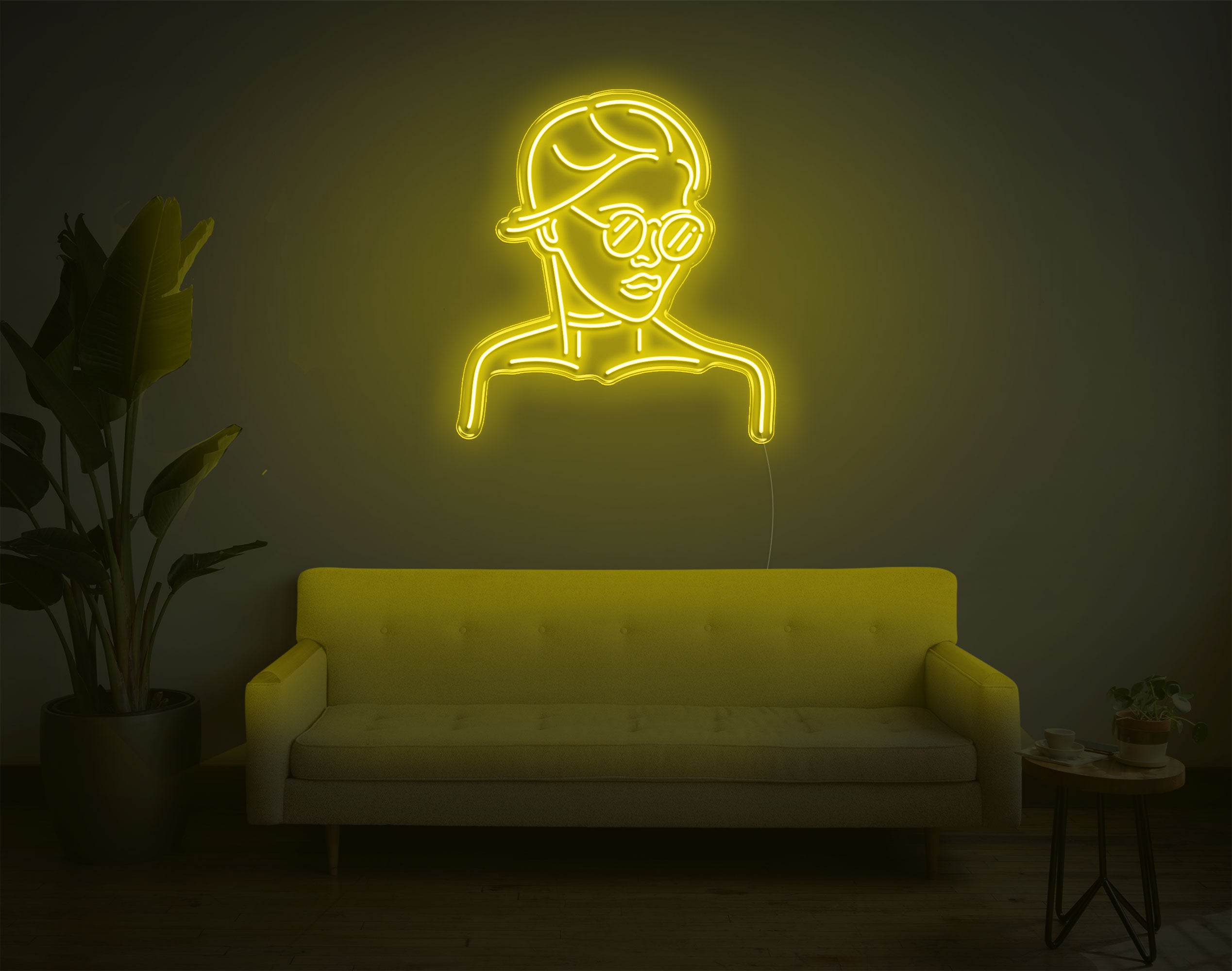 Girl With Glass LED Neon Sign