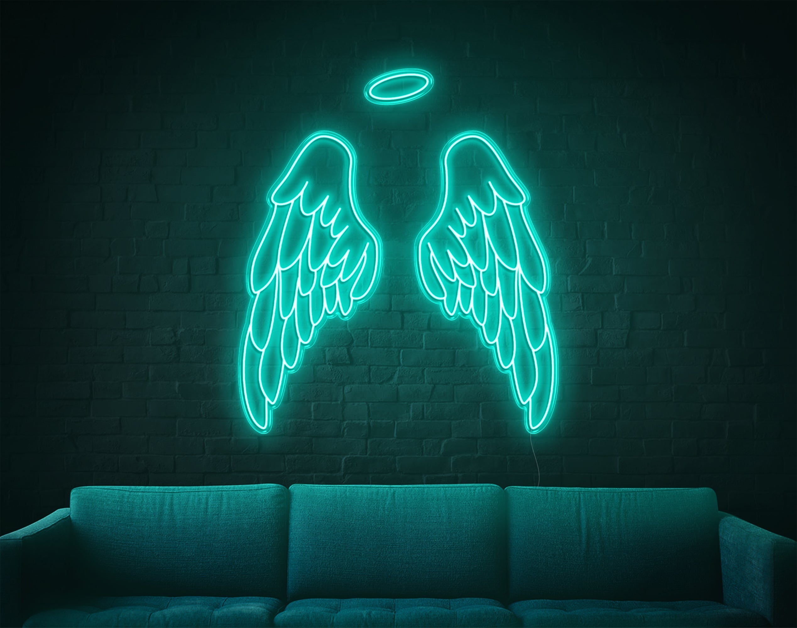 Angel Wings With Halo LED Neon Sign