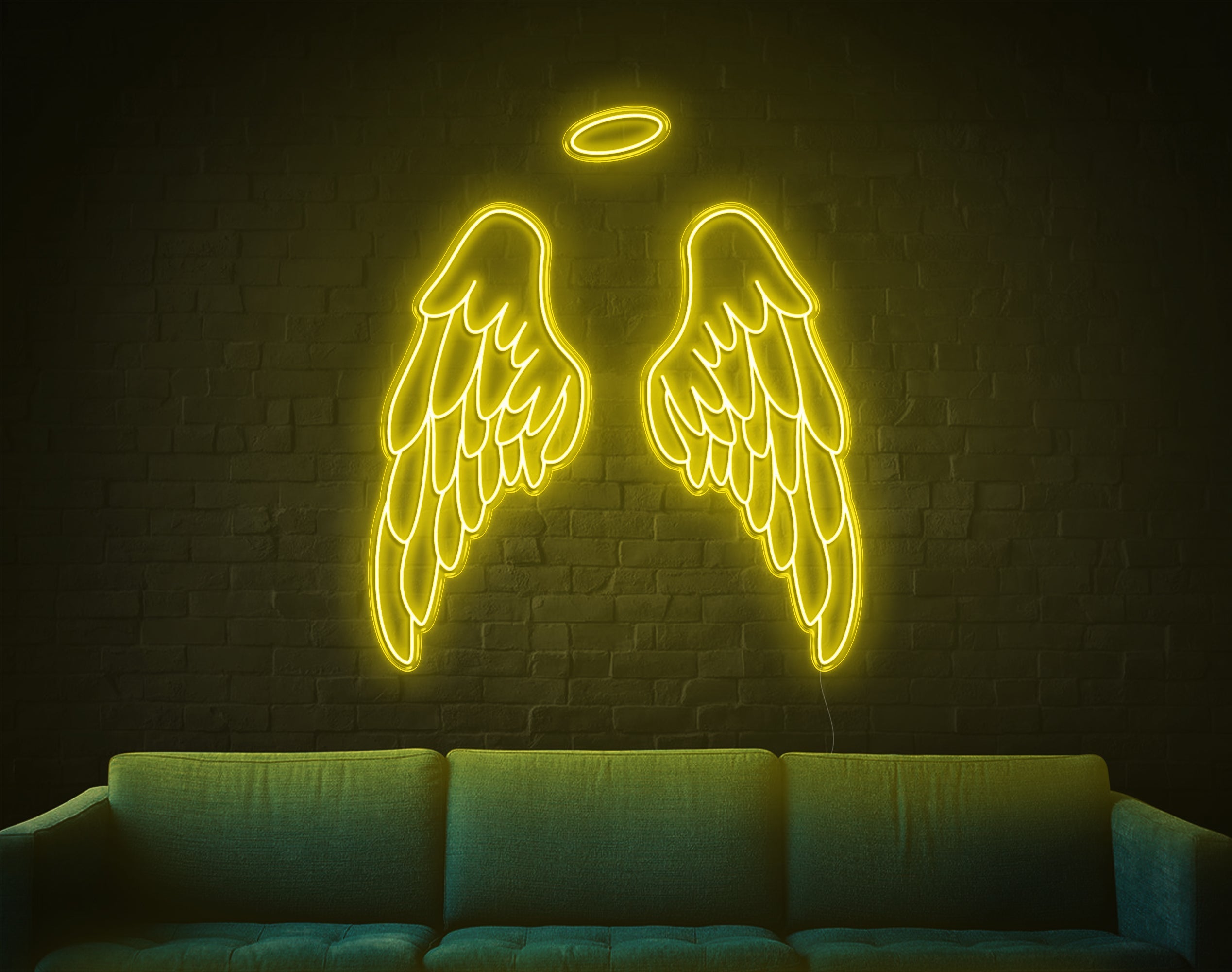 Angel Wings With Halo LED Neon Sign