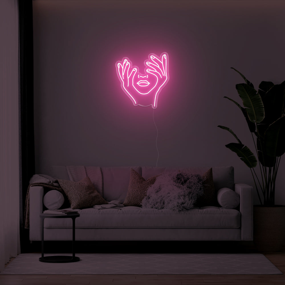 Hands In Face LED Neon Sign