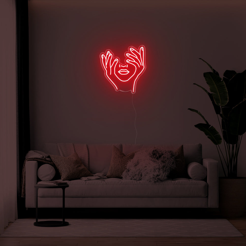 Hands In Face LED Neon Sign