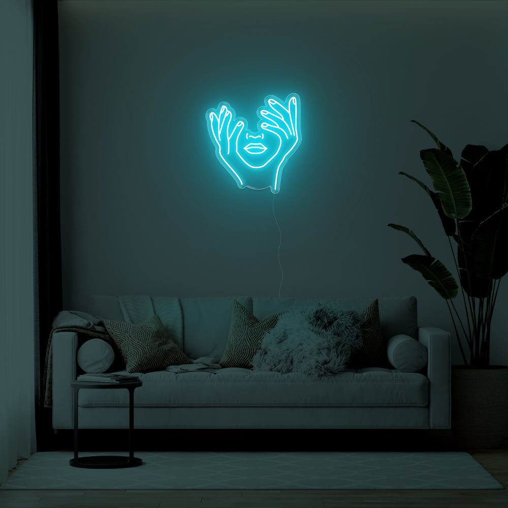 Hands In Face LED Neon Sign