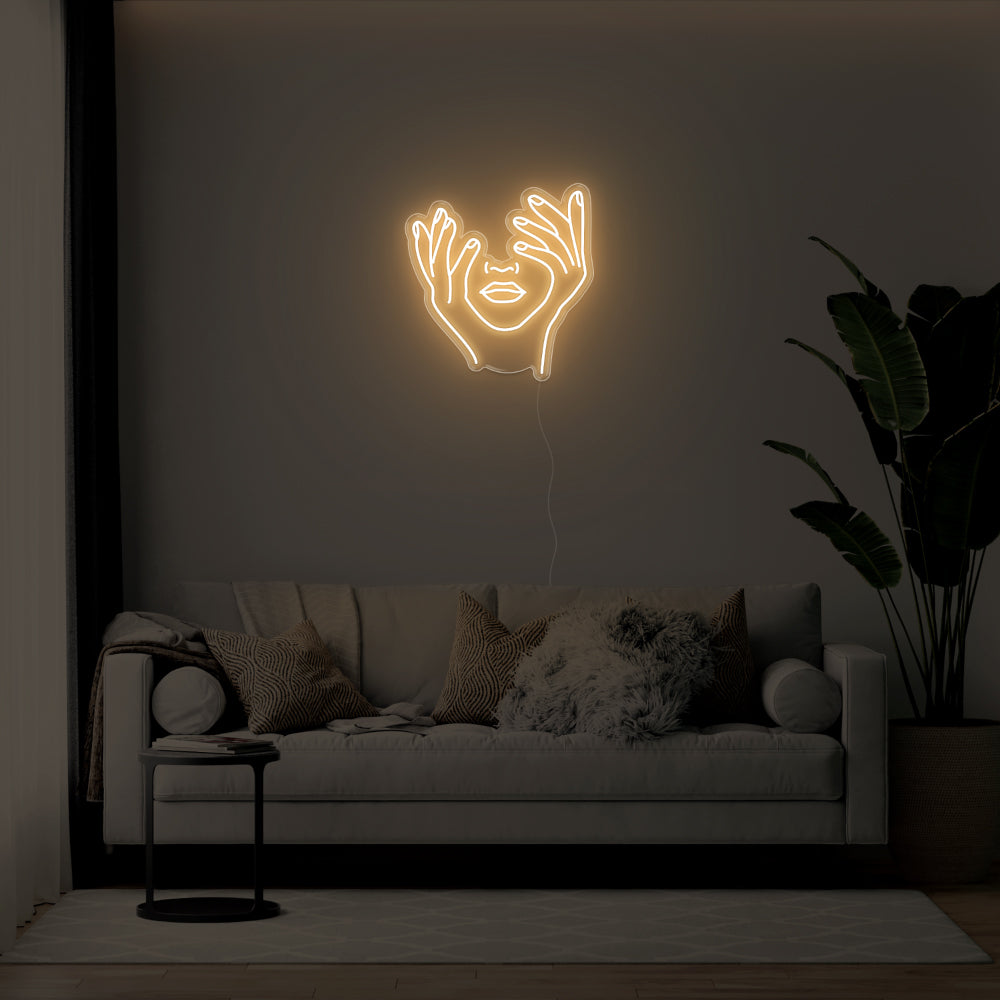 Hands In Face LED Neon Sign