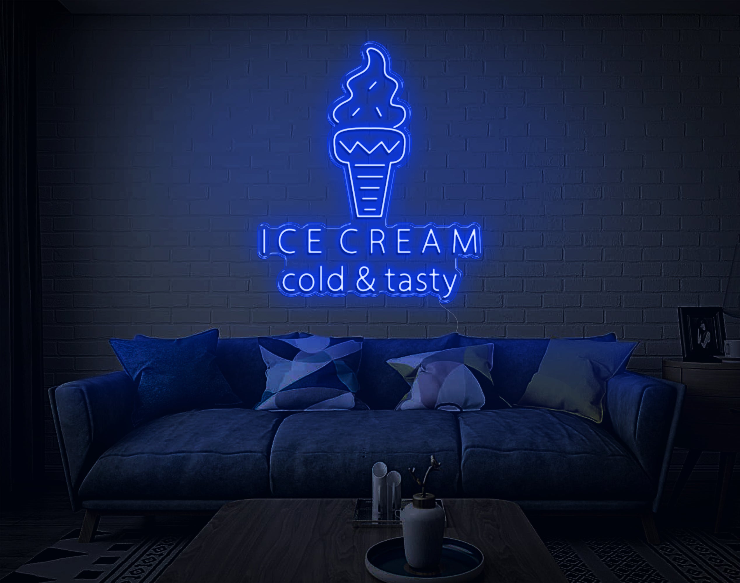 Ice Cream Cold & Tasty LED Neon Sign