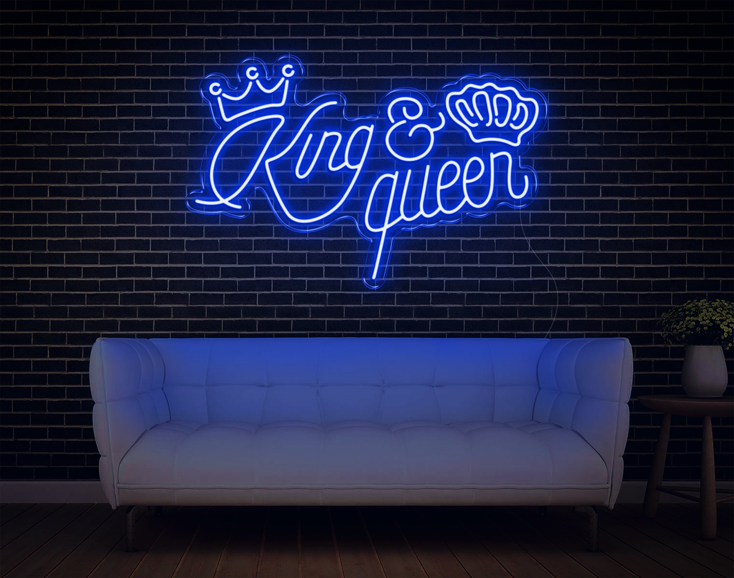 Lovely Bright King deals & Queen LED Night Light Room Wall Decoration