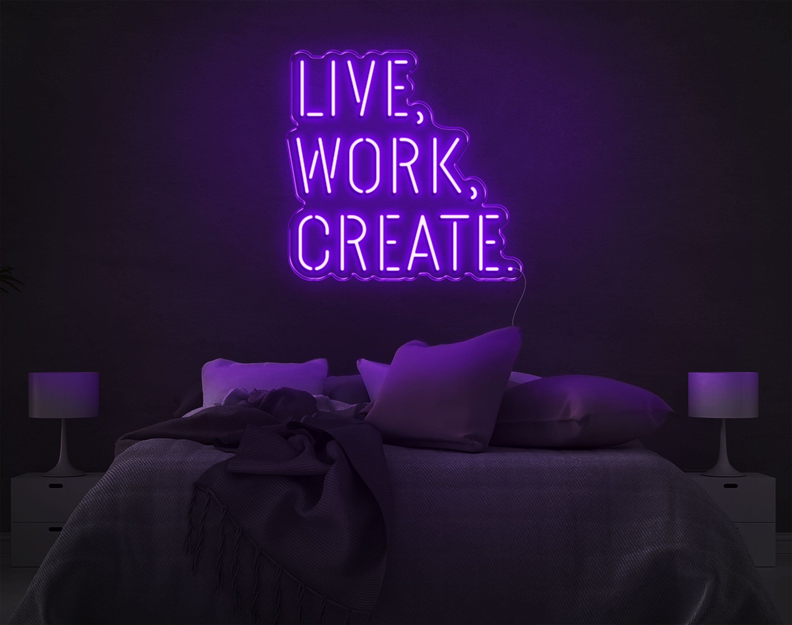 Live Work Create LED Neon Sign