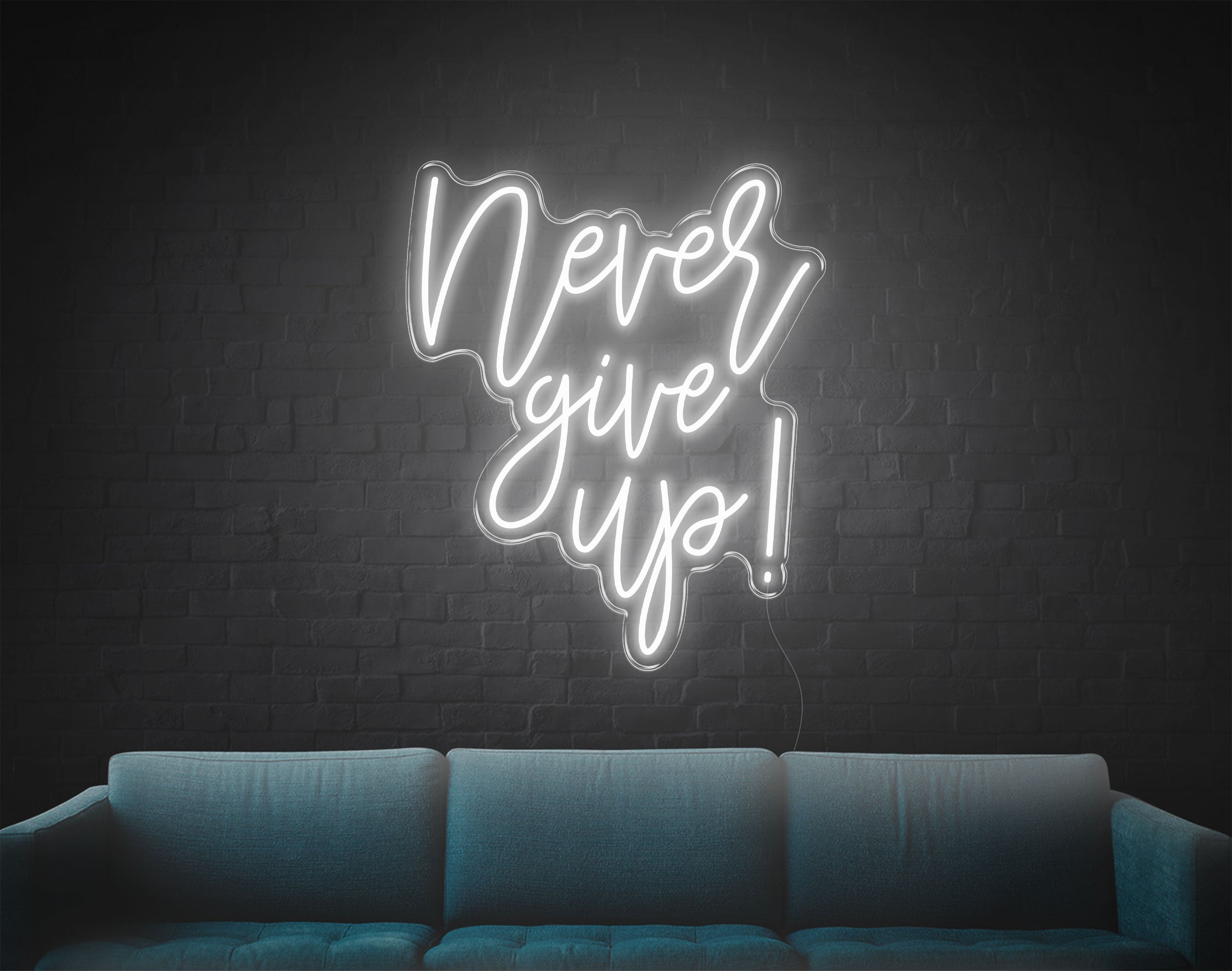 Never Give Up LED Neon Sign