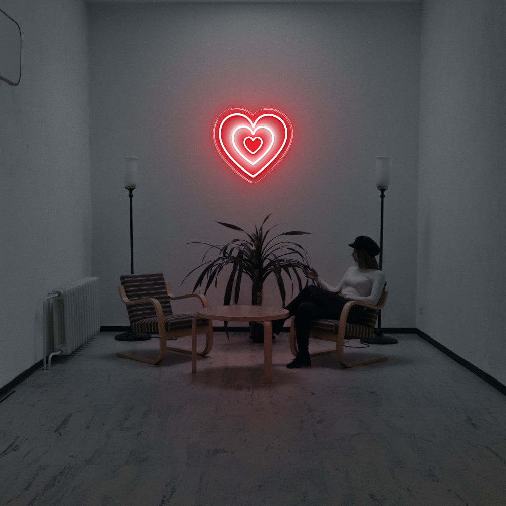 Triple Heart LED Neon Sign