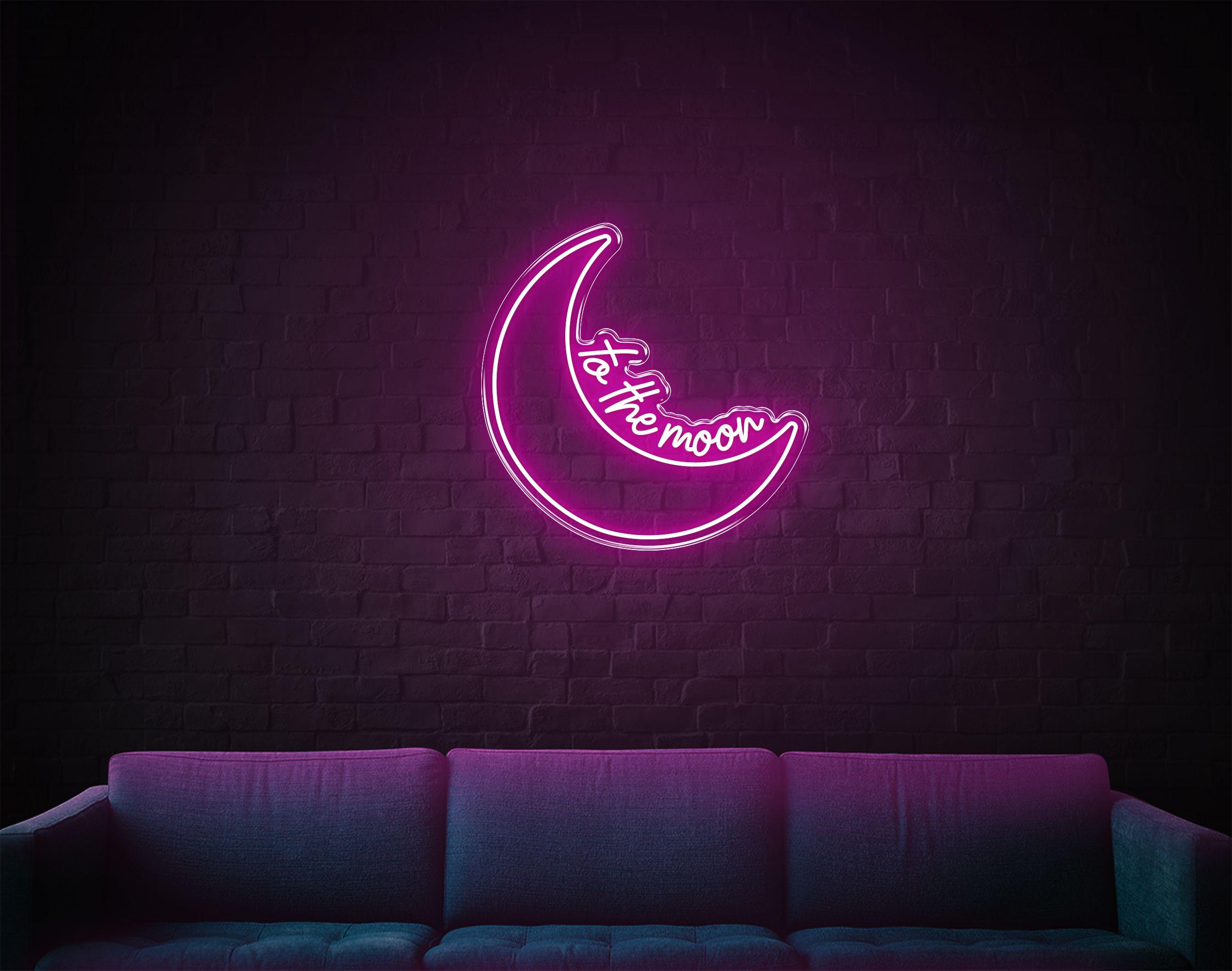 To The Moon LED neon sign