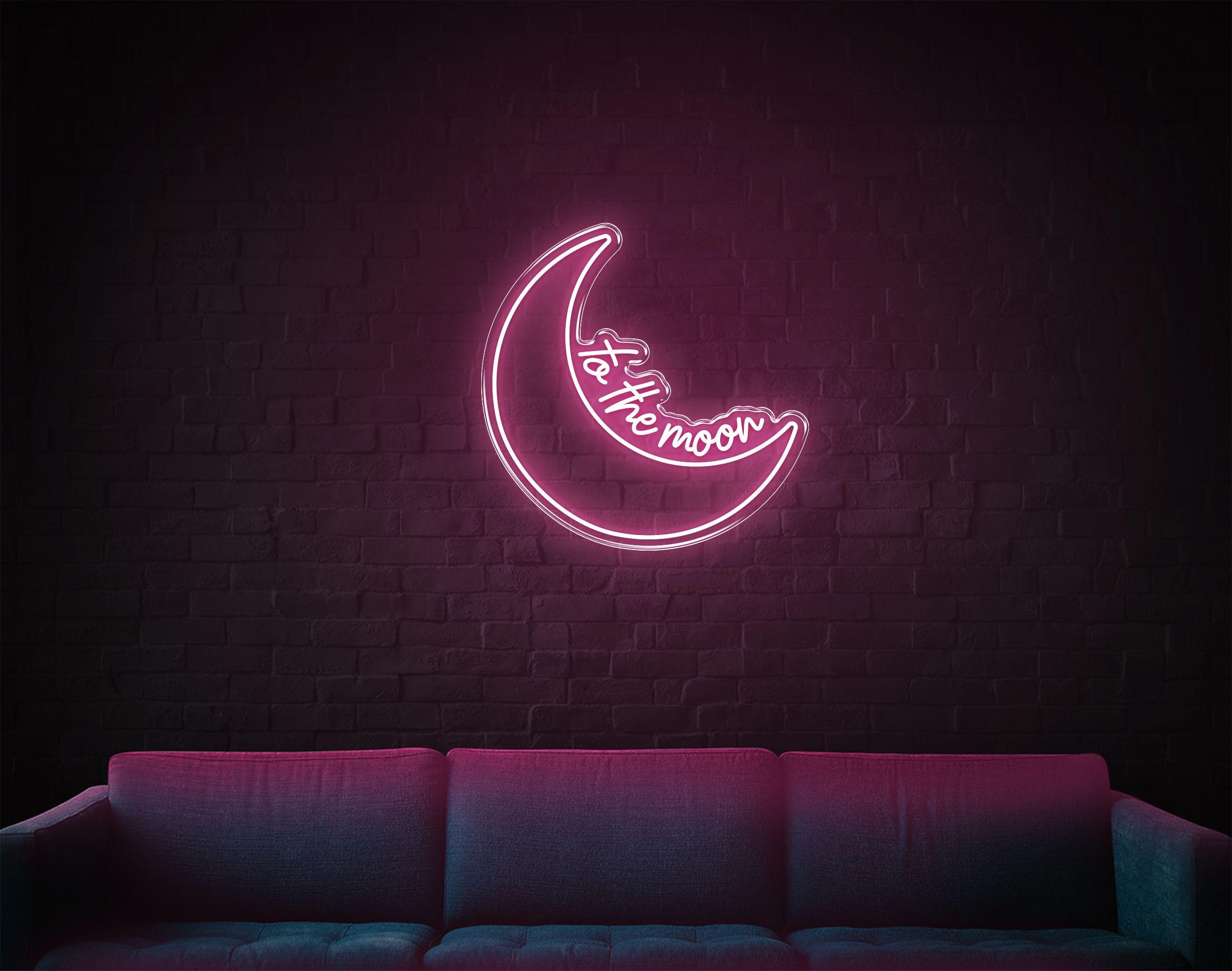 To The Moon LED neon sign